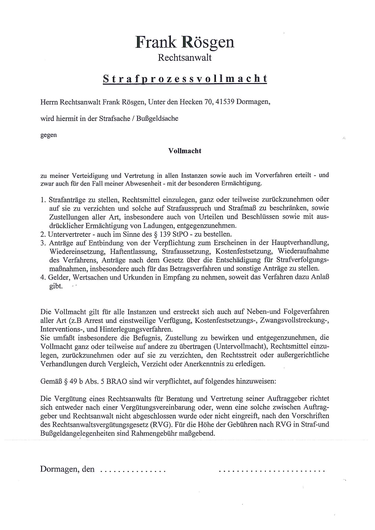 Strafprozessvollmacht-Roesgen